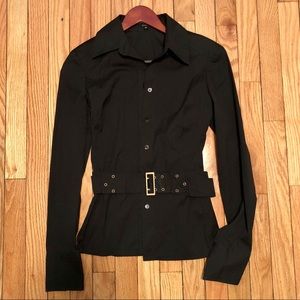 GUCCI belted button down shirt / blouse